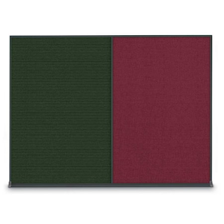 United Visual Products Double Door Radius Plus Corkboard, 48"X UV8003PLUS-SATIN-RUBBER